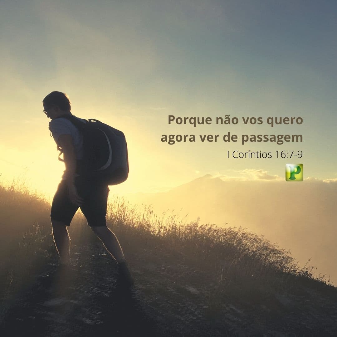 Porque não vos quero agora ver de passagem - I Coríntios 16:7-9