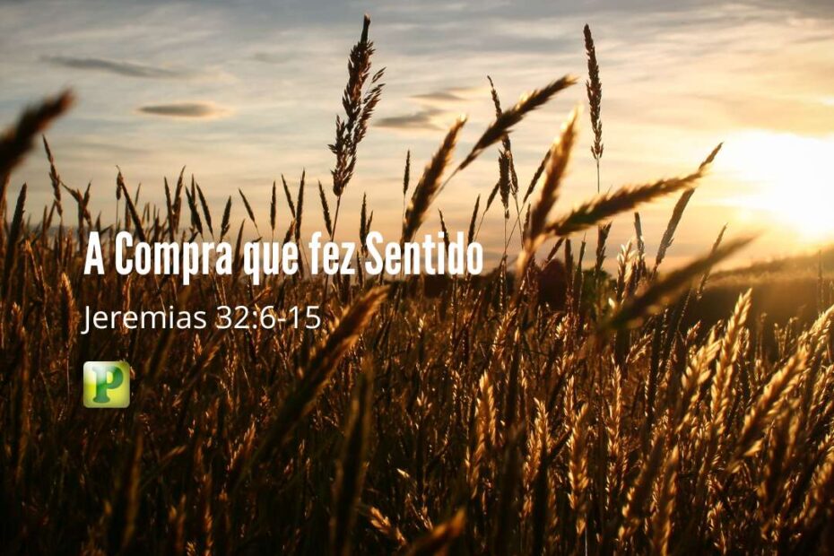 A Compra que fez Sentido - Pregação Textual em Jeremias 326-15